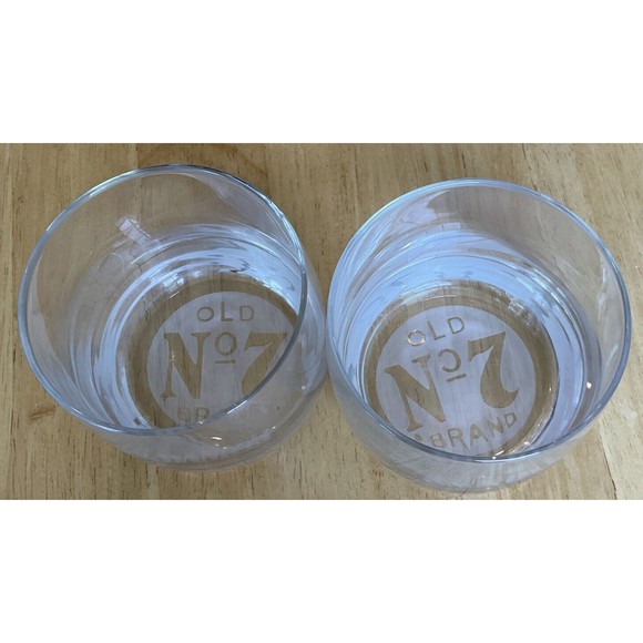 Jack Daniels Whiskey Glass Old No. 7 Brand Clear Rocks Round Set Of (4). Read - Picture 6 of 10